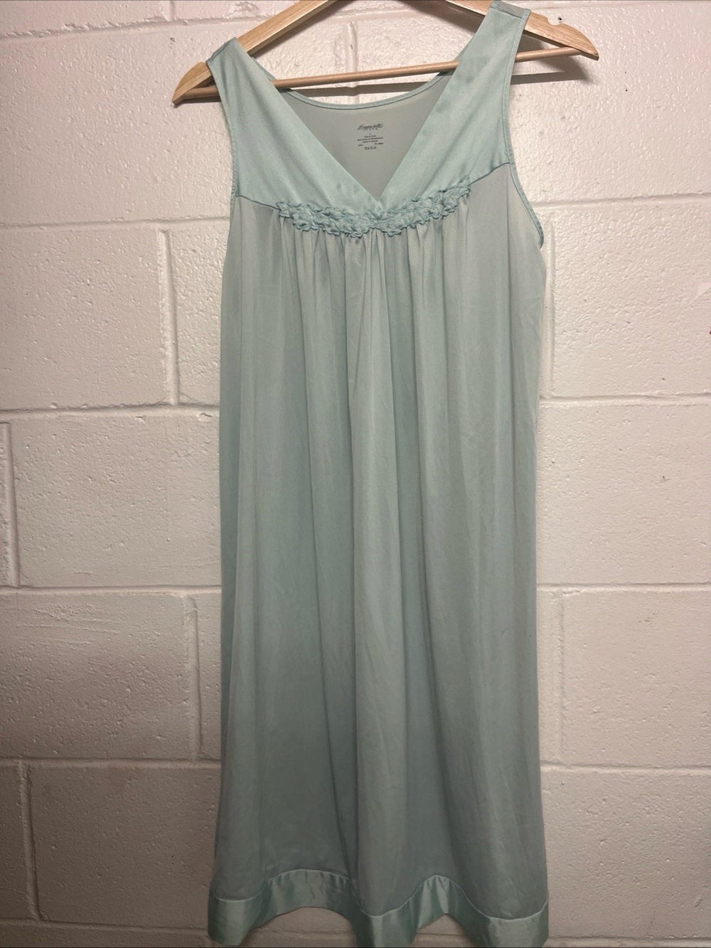 Vintage Light Aqua Sleeveless Nightgown
